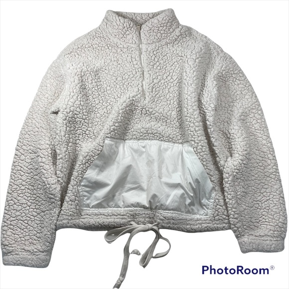 Anthropologie RD style cream color 1/2 zip sherpa pullover Size S - Picture 2 of 9